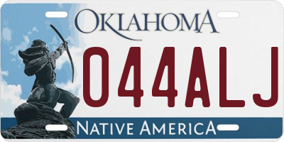 OK license plate 044ALJ