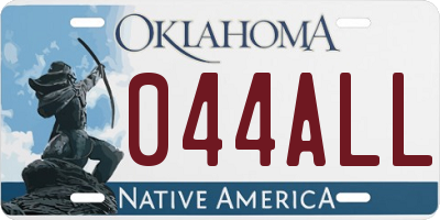 OK license plate 044ALL