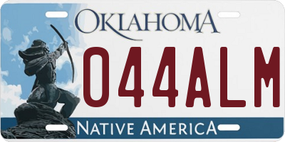 OK license plate 044ALM