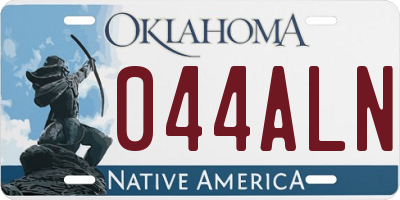 OK license plate 044ALN