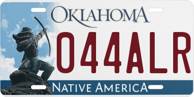 OK license plate 044ALR