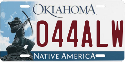 OK license plate 044ALW