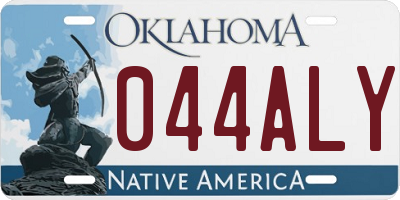 OK license plate 044ALY