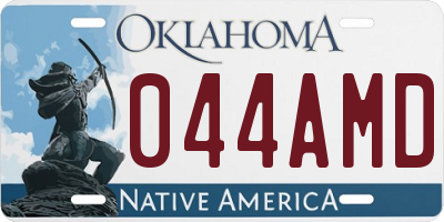 OK license plate 044AMD