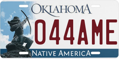 OK license plate 044AME
