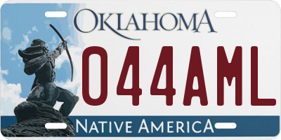 OK license plate 044AML