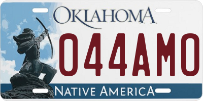 OK license plate 044AMO