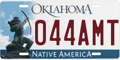 OK license plate 044AMT