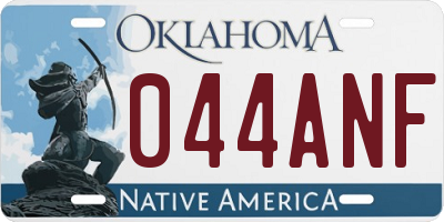 OK license plate 044ANF
