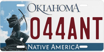 OK license plate 044ANT