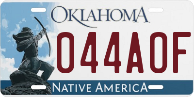 OK license plate 044AOF
