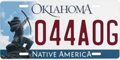 OK license plate 044AOG
