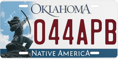 OK license plate 044APB