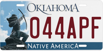 OK license plate 044APF