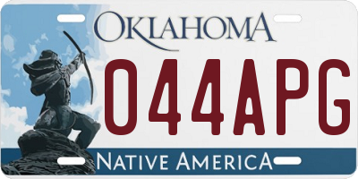 OK license plate 044APG