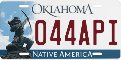 OK license plate 044API