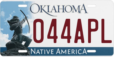OK license plate 044APL