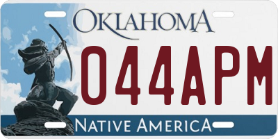OK license plate 044APM