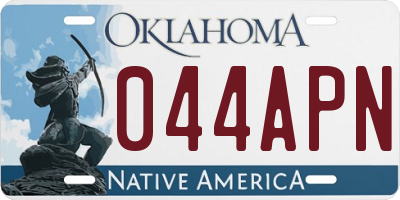 OK license plate 044APN