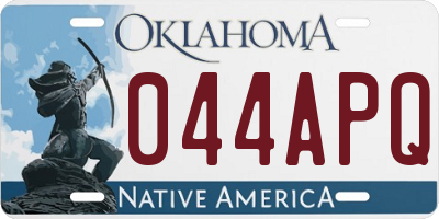 OK license plate 044APQ