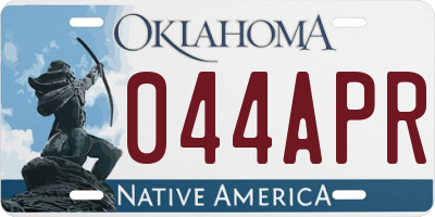 OK license plate 044APR