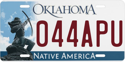 OK license plate 044APU