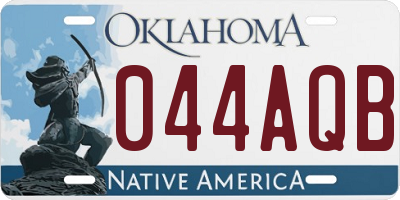 OK license plate 044AQB