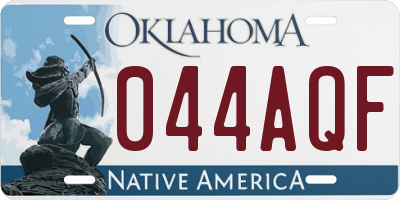 OK license plate 044AQF