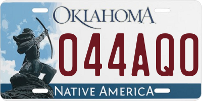 OK license plate 044AQO