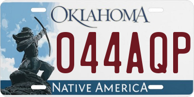 OK license plate 044AQP