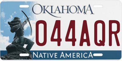 OK license plate 044AQR