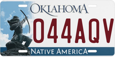 OK license plate 044AQV
