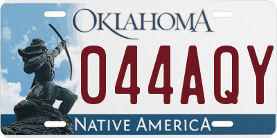 OK license plate 044AQY