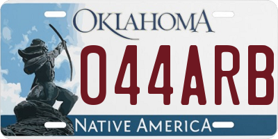 OK license plate 044ARB