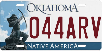 OK license plate 044ARV