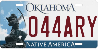 OK license plate 044ARY