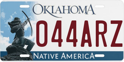 OK license plate 044ARZ