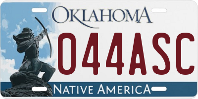 OK license plate 044ASC