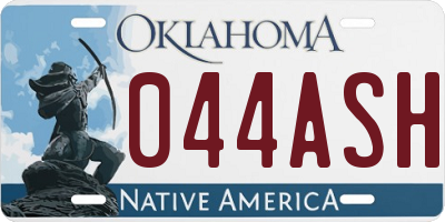 OK license plate 044ASH