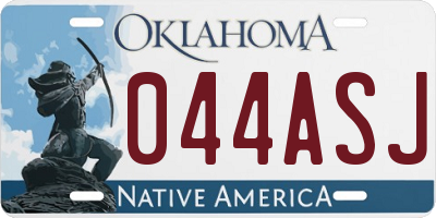 OK license plate 044ASJ
