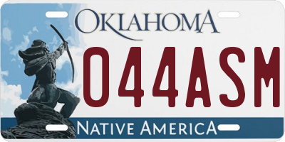 OK license plate 044ASM