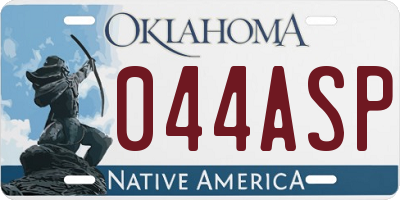 OK license plate 044ASP