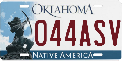 OK license plate 044ASV