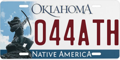 OK license plate 044ATH