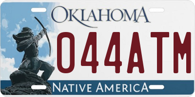 OK license plate 044ATM