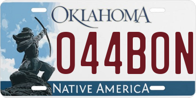 OK license plate 044BON