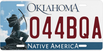 OK license plate 044BQA
