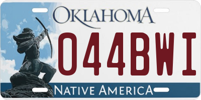 OK license plate 044BWI