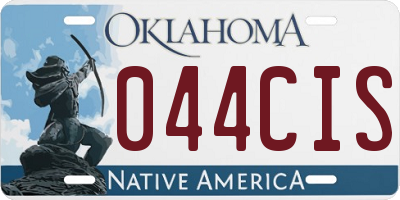 OK license plate 044CIS