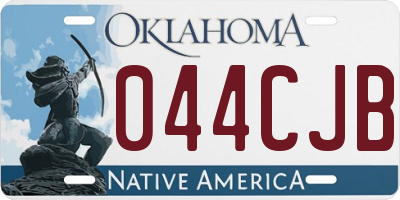 OK license plate 044CJB